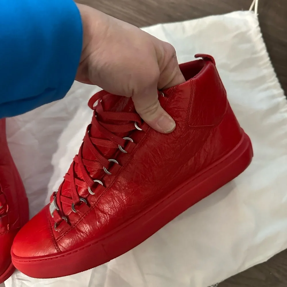 Men’s Balenciaga Red high top sneakers size 40 - Picture 3 of 9